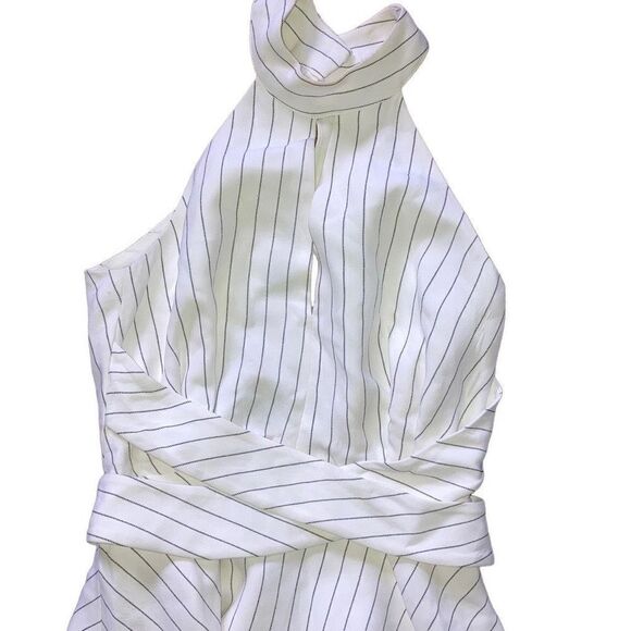 C/MEO Collective Size XS / S Black and White Striped Halter Open Back Mini Dress - Picture 4 of 6